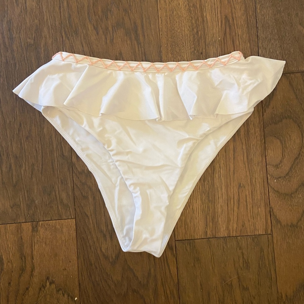 Tularosa White Ruffle Bikini Bottom